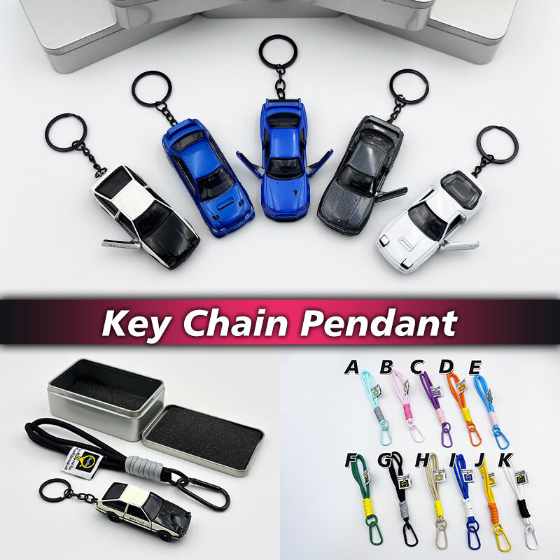 Initial D AE86 Skyline GTR R34 R32 Impreza SAVANNA RX7 FC3S Car Model Toys Key Chain Pendant Gift DIY Accessories About 1:64