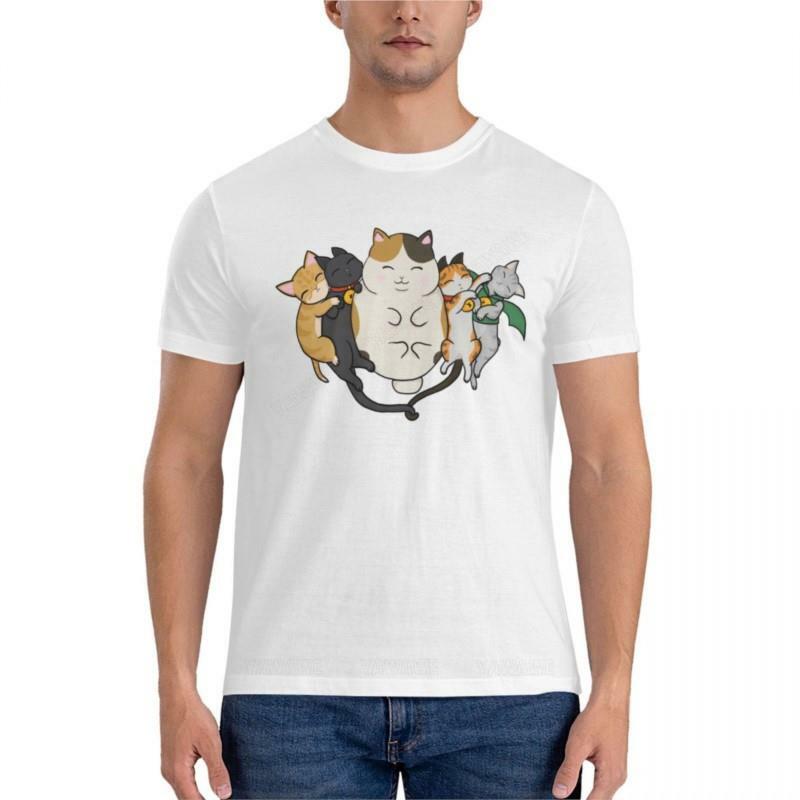 Kaus pria lengan pendek Sleepy Cats Relaxed Fit T-Shirt T-Shirt grafis pria T-Shirt kustom anime baju musim panas pria