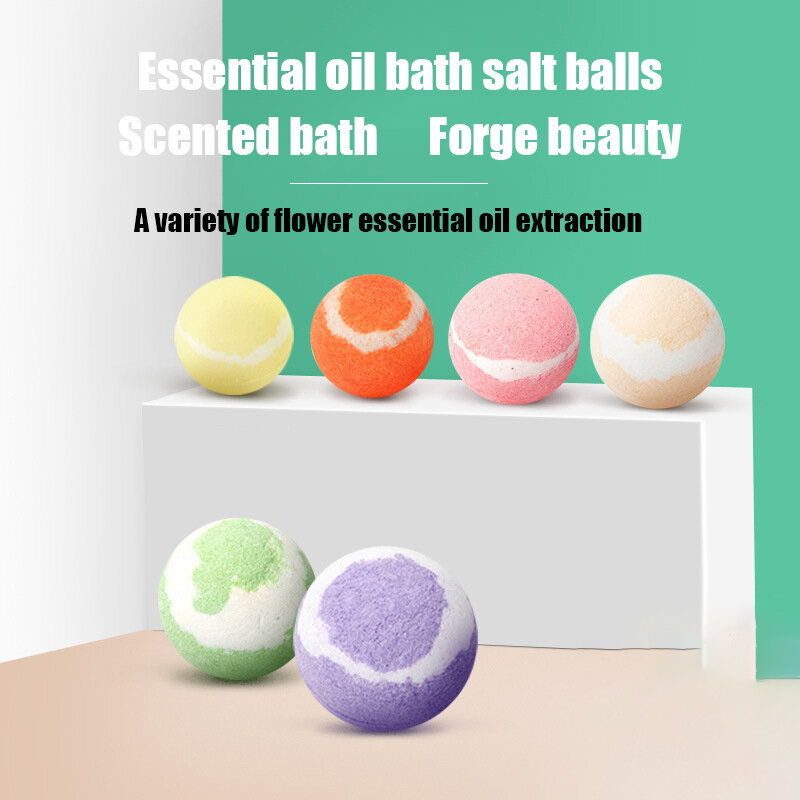 Essential Oil Bubble Bath Ball Bombs Stress Relief Exfoliating Moisturizing Fragrance Natural Shower SPA Small Salt Ball Cleaner
