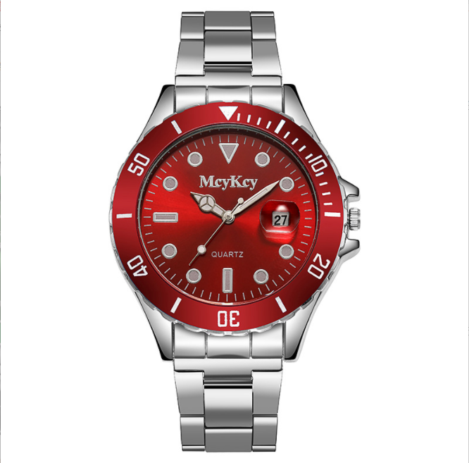 นาฬิกาหน้าปัดแฟชั่นสีสันสดใสพร้อมปฏิทินนาฬิกาอะนาล็อกควอตซ์แบบเรียบง่ายสำหรับผู้หญิง