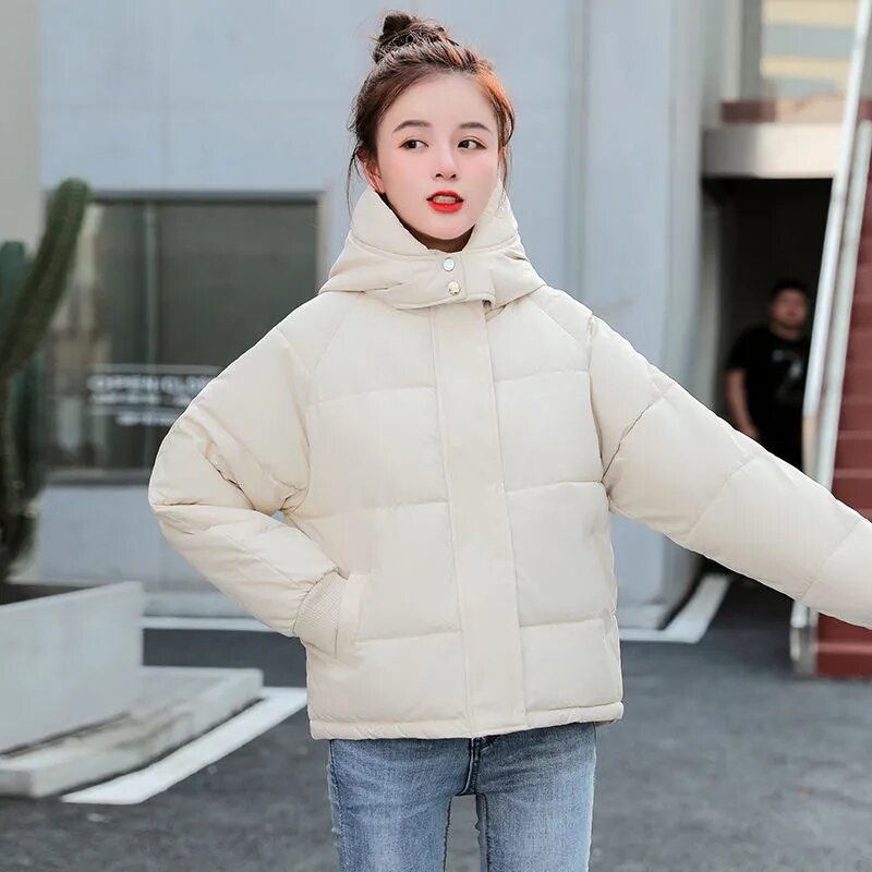 Down Cotton Jacket 2023 Winter New Comfortable And Fashionable Loose Fit Women's Coat Elegant Versatile Warm Female Outerwear