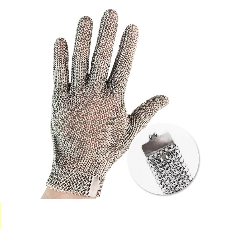 Sarung tangan Stainless Steel, sarung tangan dapur anti potong, anti 304, kawat Stainless Steel, jaring logam, anti potong