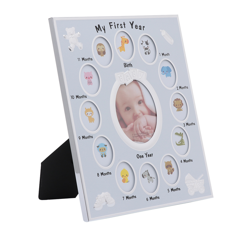 Collage de fotos de bebé, registro de crecimiento, 12 meses, regalo blanco para recién nacido