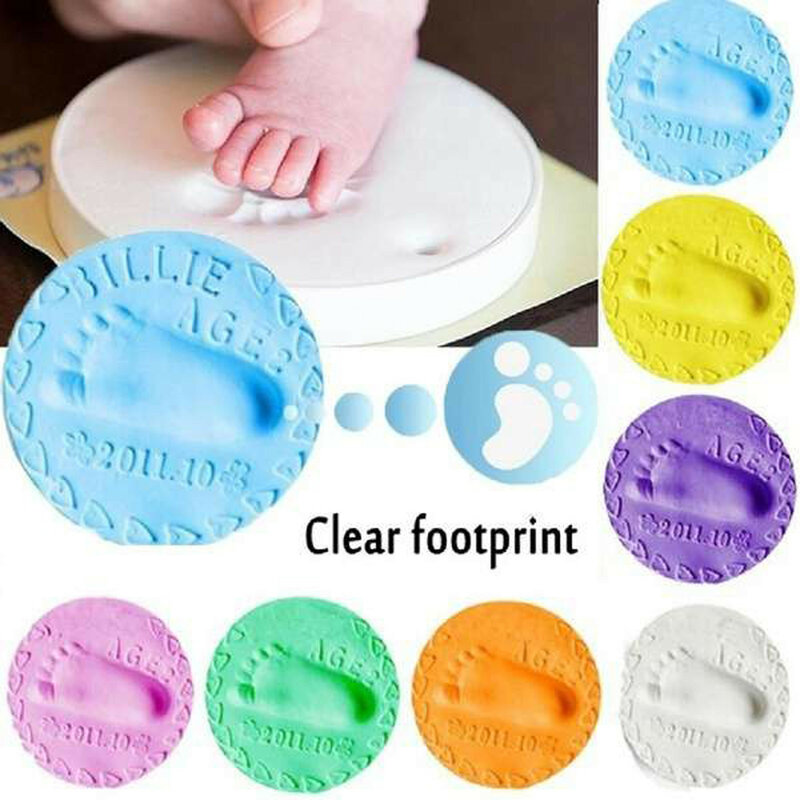 New Baby Footprint Ultra Light Stereo Baby Care Air Drying Soft Clay Baby Hand Foot Imprint Kit Casting DIY Toys Paw Print Pad