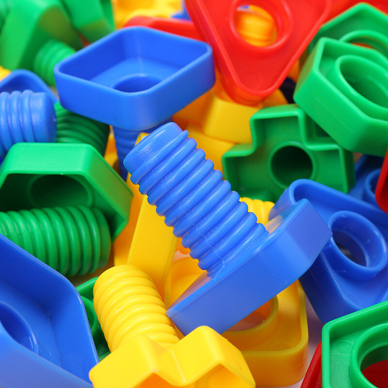 เด็กการศึกษา Toy Montessori การศึกษาการศึกษาสกรูบล็อกอาคารพลาสติกแทรกอ่อนนุชรูปทรงของเล่น