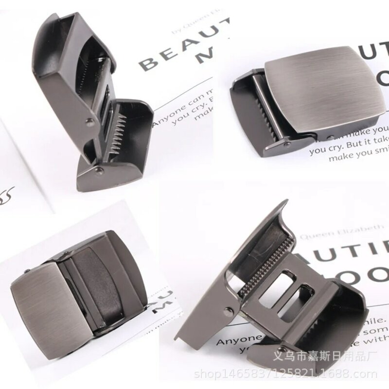 Hebilla de cinturón de Metal de aleación Simple para hombre, cinturón de 3,8 CM de ancho, accesorios de bricolaje para la cabeza, color negro y gris