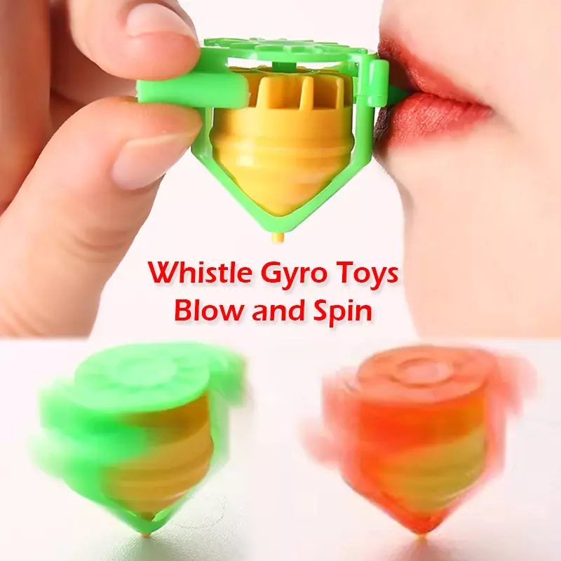 5pcs fischietto trottola giocattoli che soffia rotazione pressione giroscopio adulto bambino antistress Desktop Spinner bambini novità Puzzle giocattolo