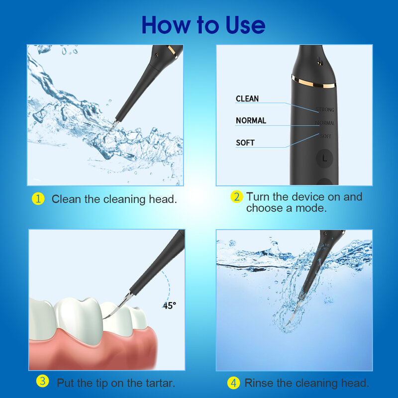 Ultrasonic Oral Dental Scaler, Remoção de cálculo tártaro, Tooth Stain Cleaner, Dispositivo de branqueamento dos dentes