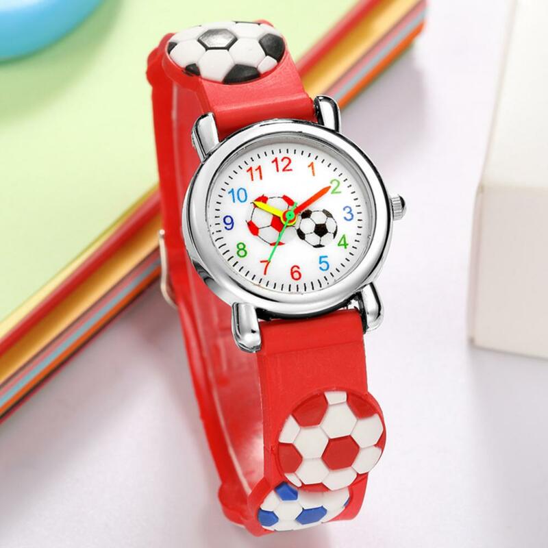 Patrón de fútbol 3D de dibujos animados para niños y niñas, reloj de pulsera, reloj de cuarzo, reloj de Hora para estudiantes, regalo