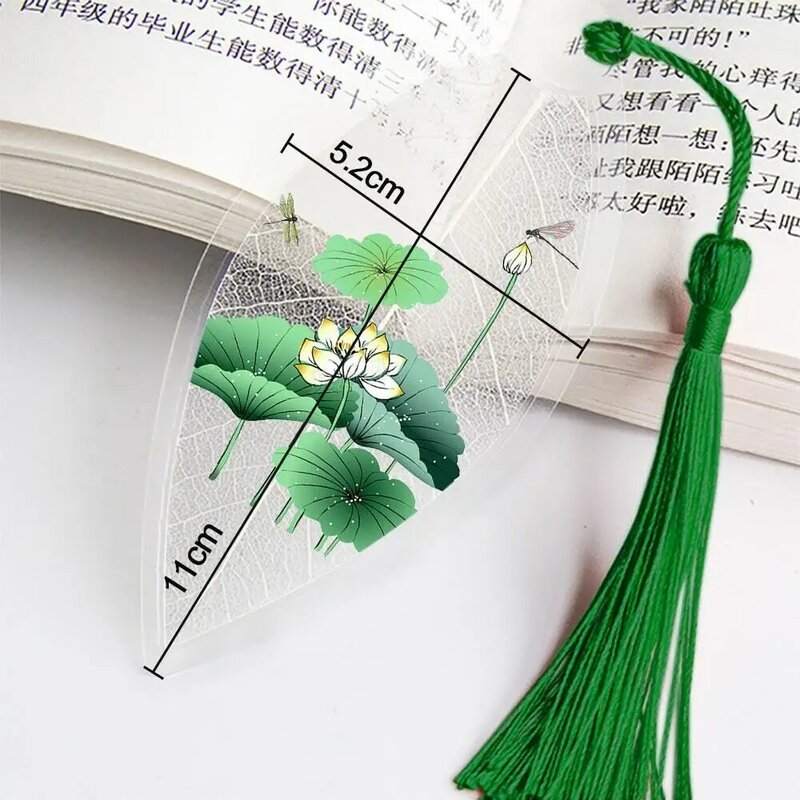 Chinese Plastic Paisagem Pintura Bookmarks, Colorido Archaic Folha Veia Bookmarks, Presente para Estudantes