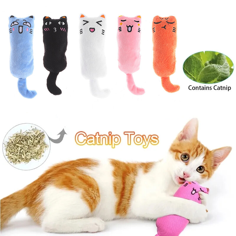 Mastigar brinquedo para gatos, Rustle Sound Catnip Toy para animais de estimação Gatinho bonito Moagem dos dentes Polegar de pelúcia Acessórios para animais de estimação