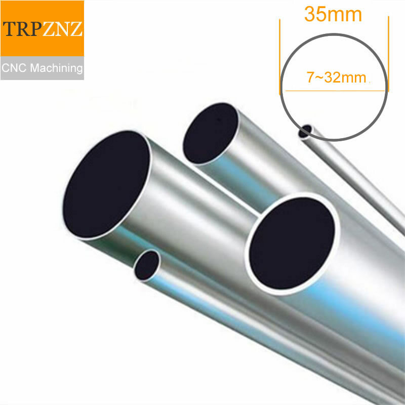 Tubo hueco de aleación de aluminio, 35mm, 6061, diámetro exterior, 35mm, diámetro interior de 7mm a 33mm
