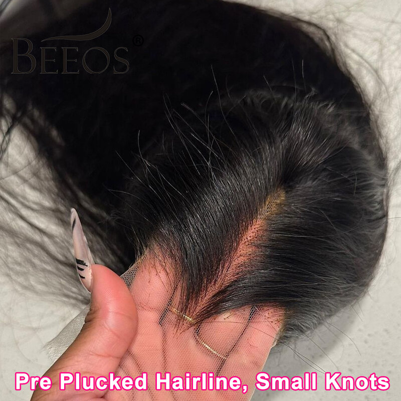 BEEOS Skinlike 13x6 HD lace Frontal Only Pre plucked Straight 6x6 5X5 HD Lace Closure Only Brazilian Human Hair 13x4 HD Frontal