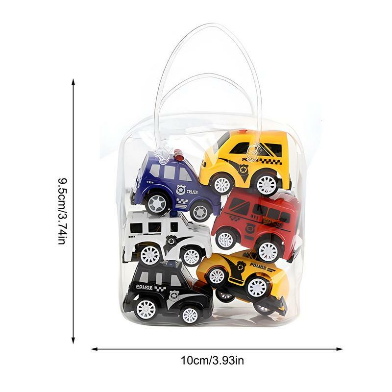 6pcs/set Pull Back Car Toy Mini Pull Back Engineering Vehicle Race Car Model Great Birthday Party Favor Gift for Children