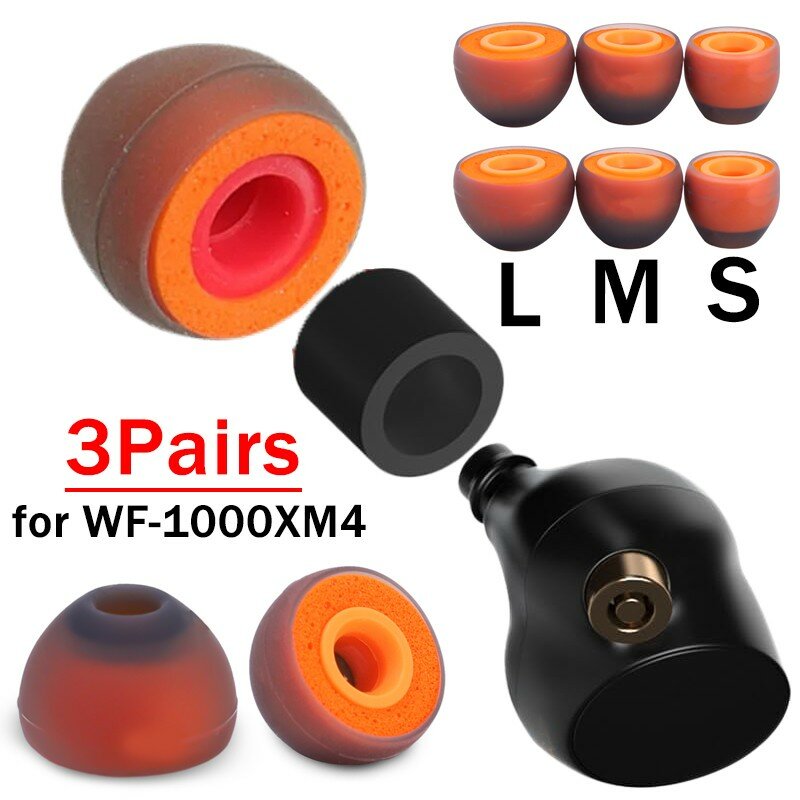 1/2/3 Pairs Replacement Memery Foam Eartips For Sony WF-1000XM4/1000XM3 Universal Earphone Earbuds Soft Sponge Ear Pad Earplugs