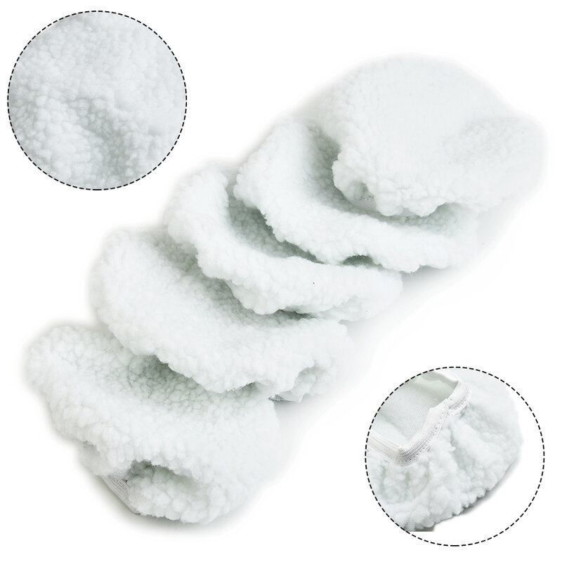 Almohadillas de pulido de alta calidad para coche, capó de lana suave reutilizable, 5 piezas