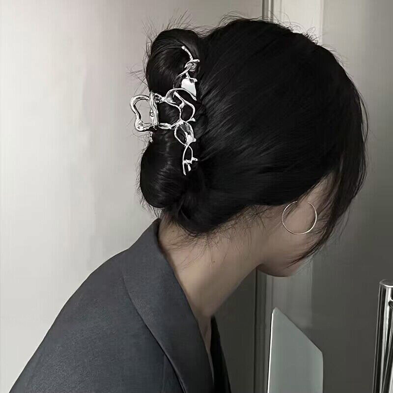 Neue trend ige geometrische Haar krallen Mode Silber Farbe große Haars pangen Haars pangen Haars pangen Haarschmuck für Frauen Kopfschmuck