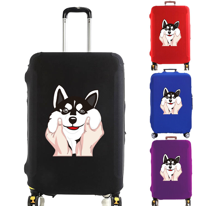 Optics-Juste de bagage élastique pour valise Trolley, protecteur d'impression de chien avec visage de pincement, housse anti-poussière de voyage, accessoires, 18 "-32"
