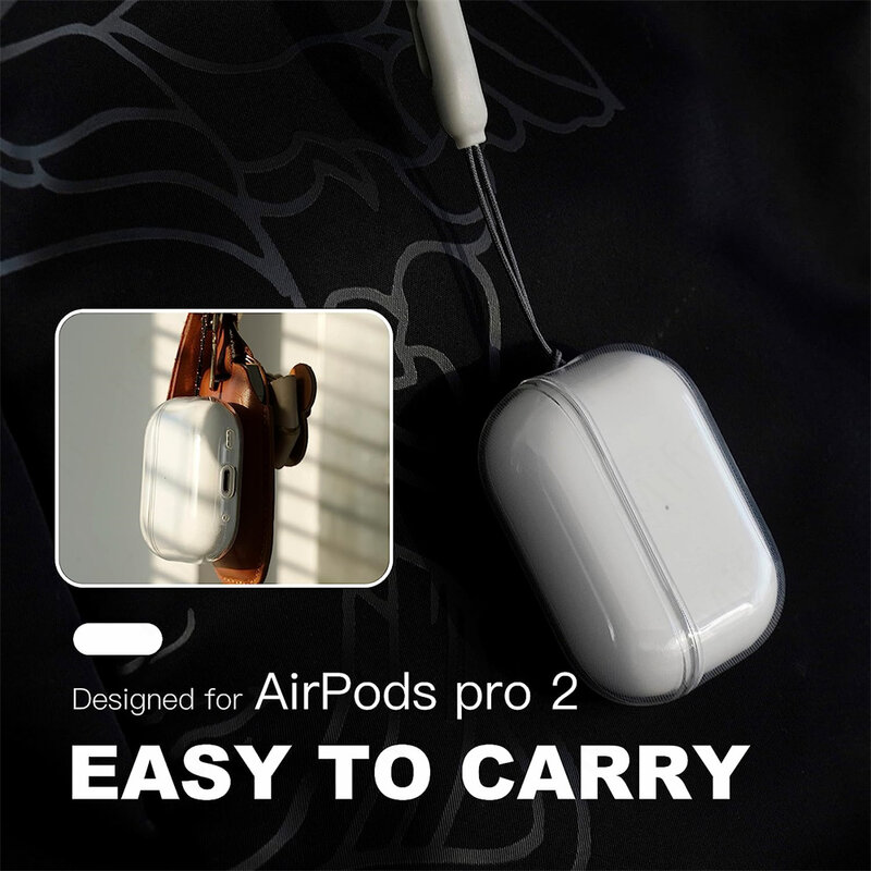 Doorzichtige Siliconen Hoes Voor Airpods Pro 2 2022 Doorzichtige TPU Hoes Met Touw Oortelefoon Accessoires Voor Apple Airpod Pro 2