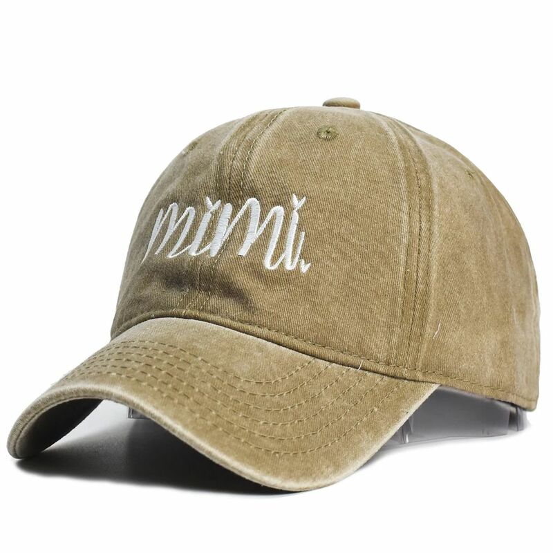 Bonés de beisebol de algodão lavado para homens e mulheres, chapéu vintage bordado carta Mimi, snapback unissex ajustável, chapéus hip hop, primavera e outono