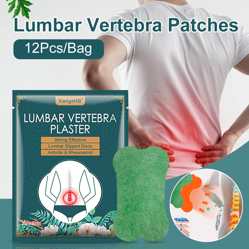 Parches de vértebra Lumbar, yeso Natural de ajenjo, alivio del dolor de espalda, cuello y rodilla, cuidado corporal, 12 unids/lote por bolsa