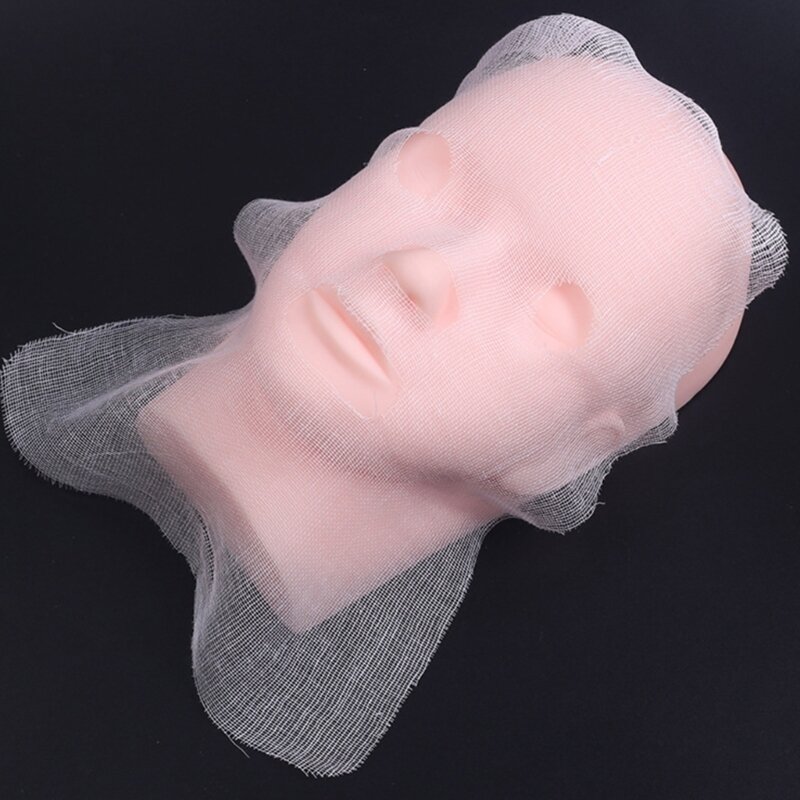 Mascarilla de gasa para tratamiento de alta frecuencia, máscara desechable, tela práctica precortada, 100 piezas