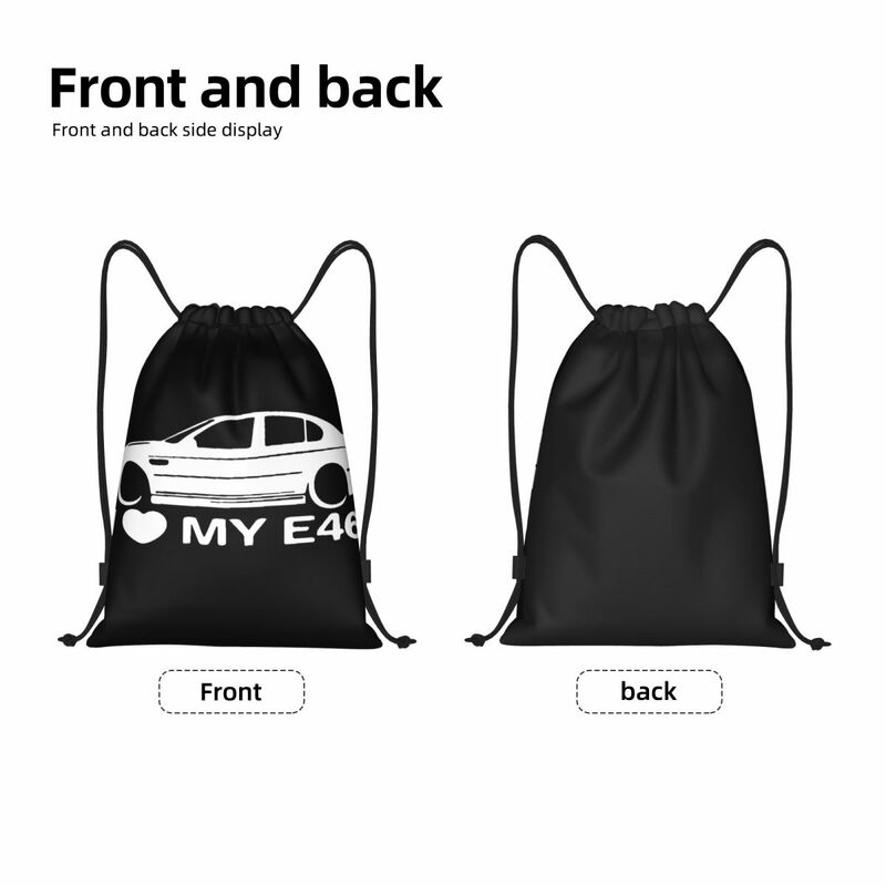 I Love My E46 bolsas de cordón portátiles multifunción, bolsa deportiva para libros para viajes