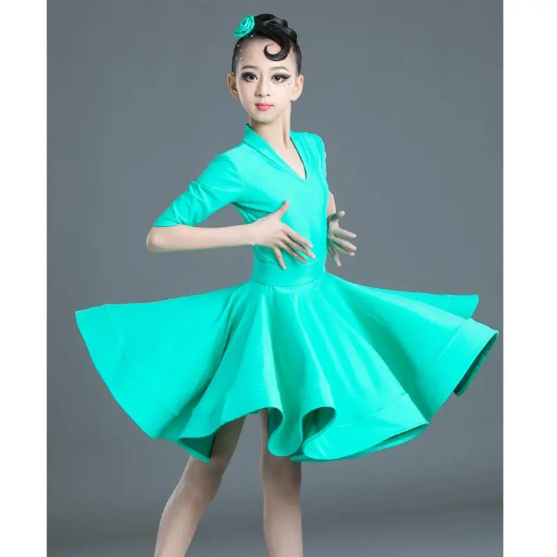 女の子のためのプロのlatinダンスドレス,子供のための衣装,古典的なカーニバルの服,ステージウェア