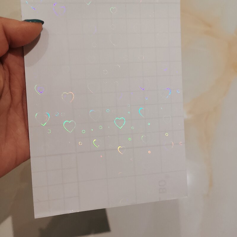 Cinta de película adhesiva holográfica transparente de una hoja, 150X105MM, laminada en frío en papel, tarjeta de embalaje de plástico DIY