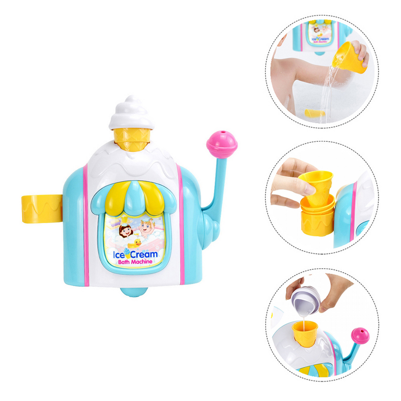 1 Set Bubble Machine Toy Ice Cream Shape Baby Bathing Toy Baby Bath Accessory