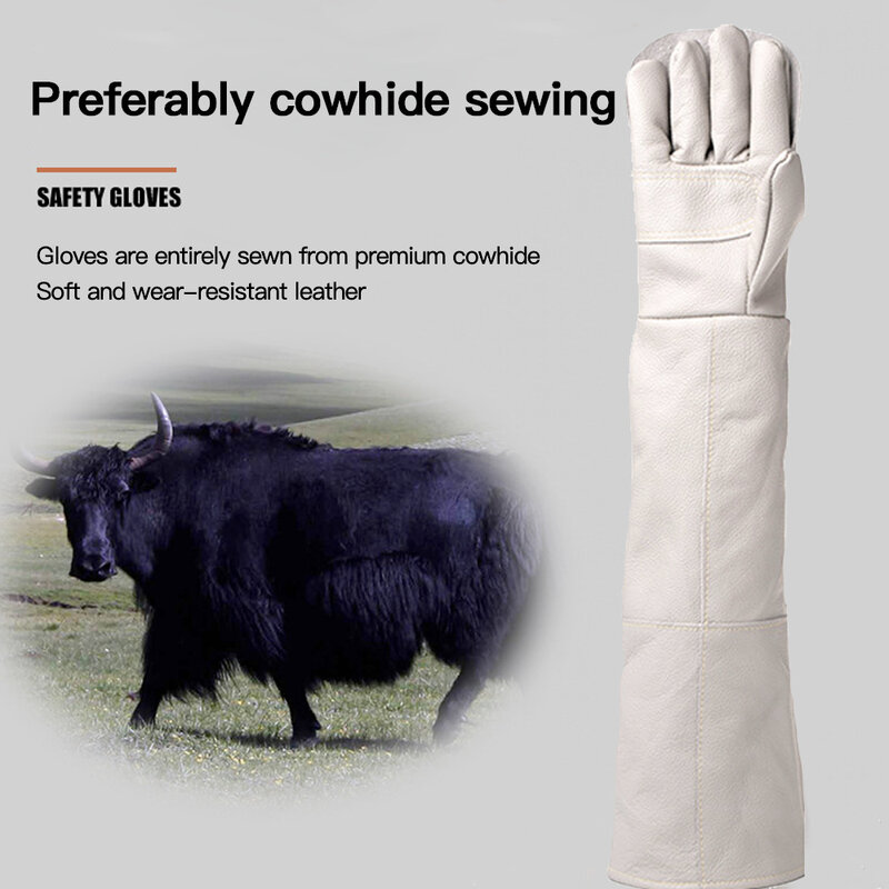 ถุงมือหนังวัวป้องกันการกัดป้องกันการกัดถุงมือกันลื่นสำหรับสัตว์เลี้ยงถุงมือทำงานทำสวน...