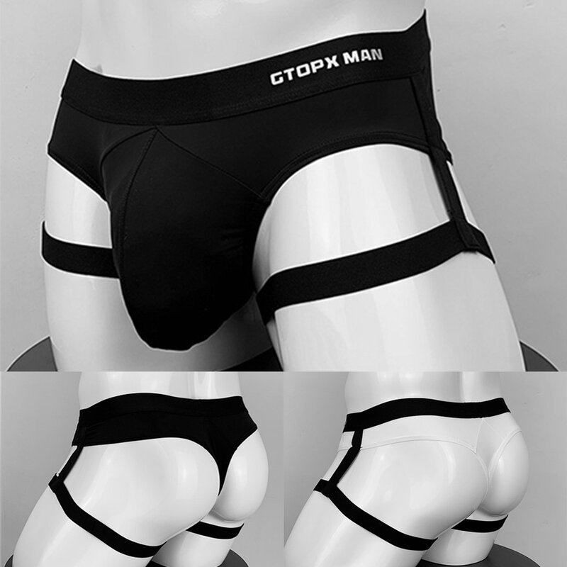 Leg Strap Lingerie Male Jockstrap T-back Thongs Sports Underwear Mens Gay Sexy Breathable Temptation Sissy G-Strings Underpants