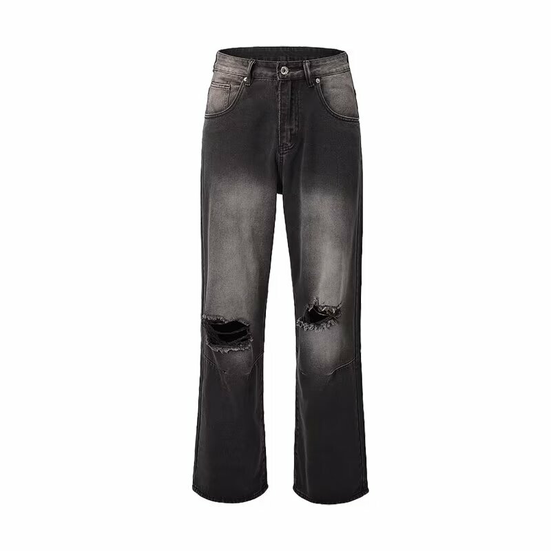 Pantalones vaqueros Retro Vintage para hombre, vaqueros de pierna recta y holgados, versátiles, a la moda, estilo callejero, 2024