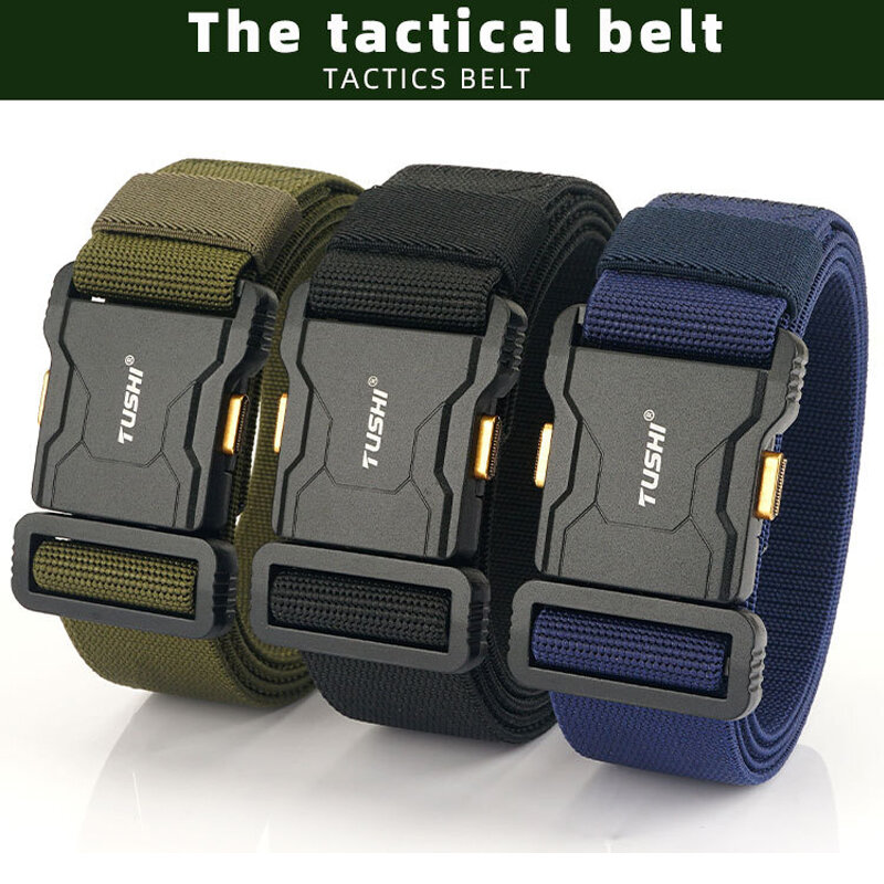 Cintura tattica dell'esercito maschile con cintura in Nylon automatica da uomo per cinture di tela militare da uomo Jeans di alta qualità cinturino di lusso di moda nuovo