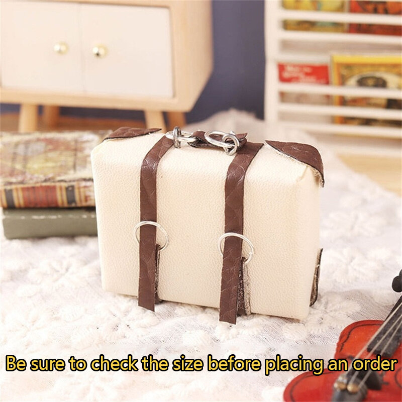 1:12 Dollhouse Miniature Suitcase Luggage Box Briefcase Mini Bag For Doll House Decor Kids Pretend Play Toys