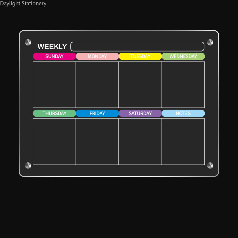 Weekly Planner Board Daily Schedule Magnetic Whiteboard Attraction Acrylic Refrigerator Dry Erase Clear Fridge Planning Kitchen