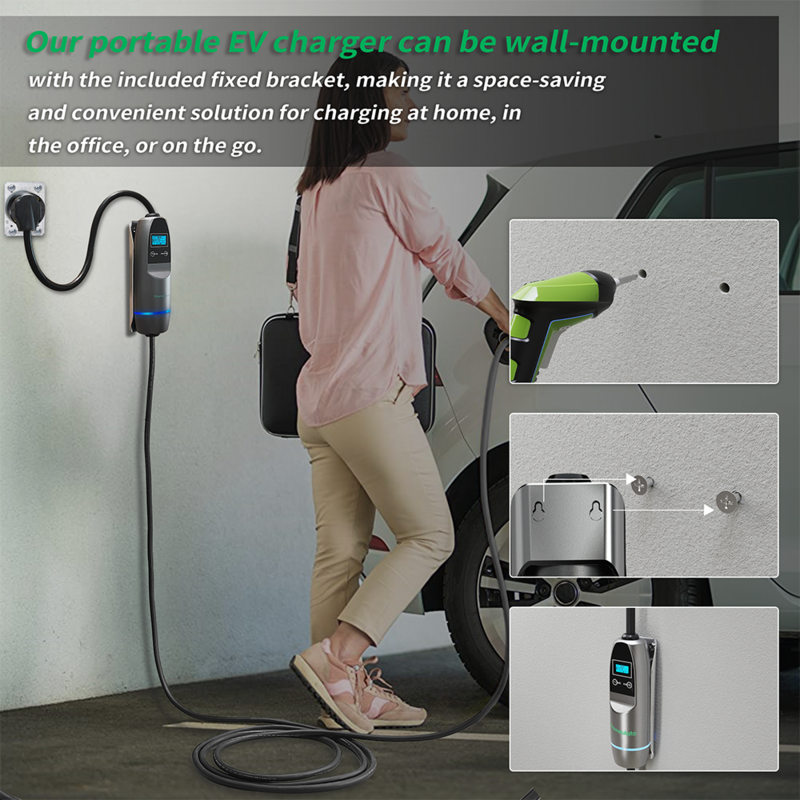 Khons Three-Phase 22kw Electric Car Type2 Portable Charger EVSE Charging Box 16A 32A CEE Plug Electric Car Charger Wallbox