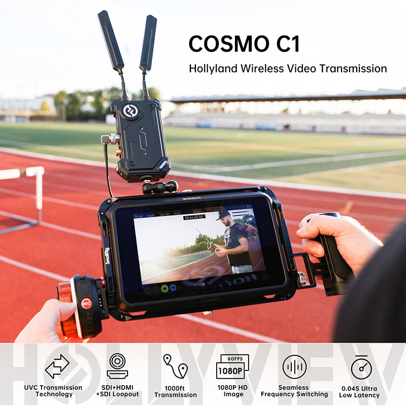 Hollyland Cosmo C1 profesjonalny bezprzewodowy System transmisji wideo SDI pętli 0.04s opóźnienia 1000ft zasięg na przekaz na żywo