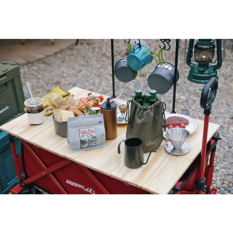 Utility Folding Wagon Carrinhos de jardim com mesa de madeira, Heavy Duty Wagon, Carrinho de compras para esportes, ao ar livre, Camping, Pesca