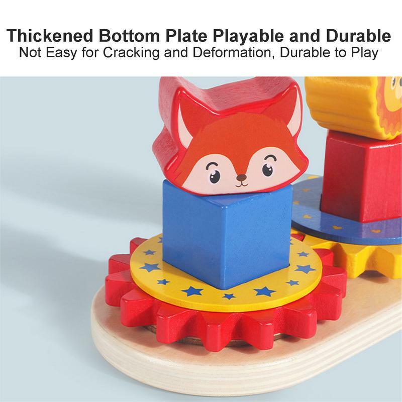 Apilador de juguetes de clasificación y apilamiento, rompecabezas Montessori de madera, juguete de bloques para niños de 1, 2 y 3 años, apilador de forma y Color