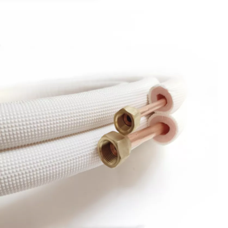 Tubo de cobre con aislamiento de espuma para aire acondicionado, bobina de extensión de refrigerante con tuercas para 6x12 6/7-2HP, de 2/3/4/1/4 metros, 1/2 ''y 1,5''