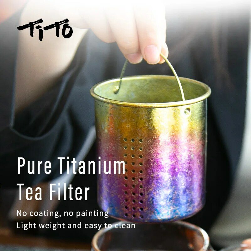TiTo-Tasse à thé pliante pour personnes âgées pures, passoire, convient pour 450ml, tasse à eau, extérieur, ménage, théière, filet qui fuit