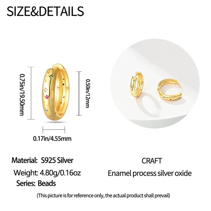 Anting-anting emas bintang berwarna perak Sterling 925 trendi untuk kencan wanita Aksesori Perhiasan mode