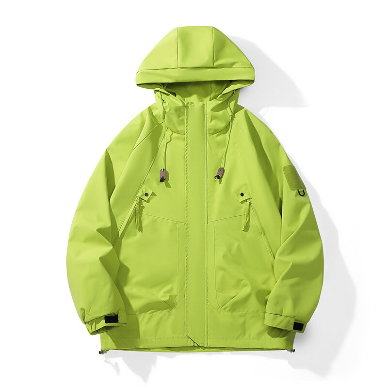 Stormcoat da uomo 2024New tinta unita sciolto e confortevole campeggio all'aperto impermeabile giacca a vento di grandi dimensioni giacca da coppia primaverile