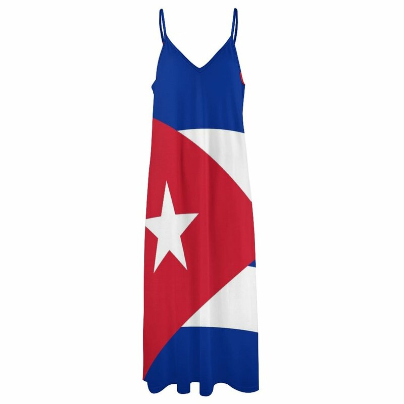 Платье без рукавов с кубинским флагом Кубы, длинное летнее женское платье, летняя юбка, женские платья