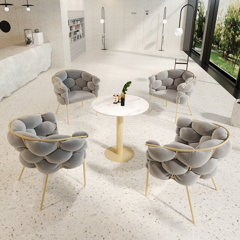 Tavolo e sedia in marmo moderno nordico combinazione ristorante tavolo e sedia rettangolari per più persone