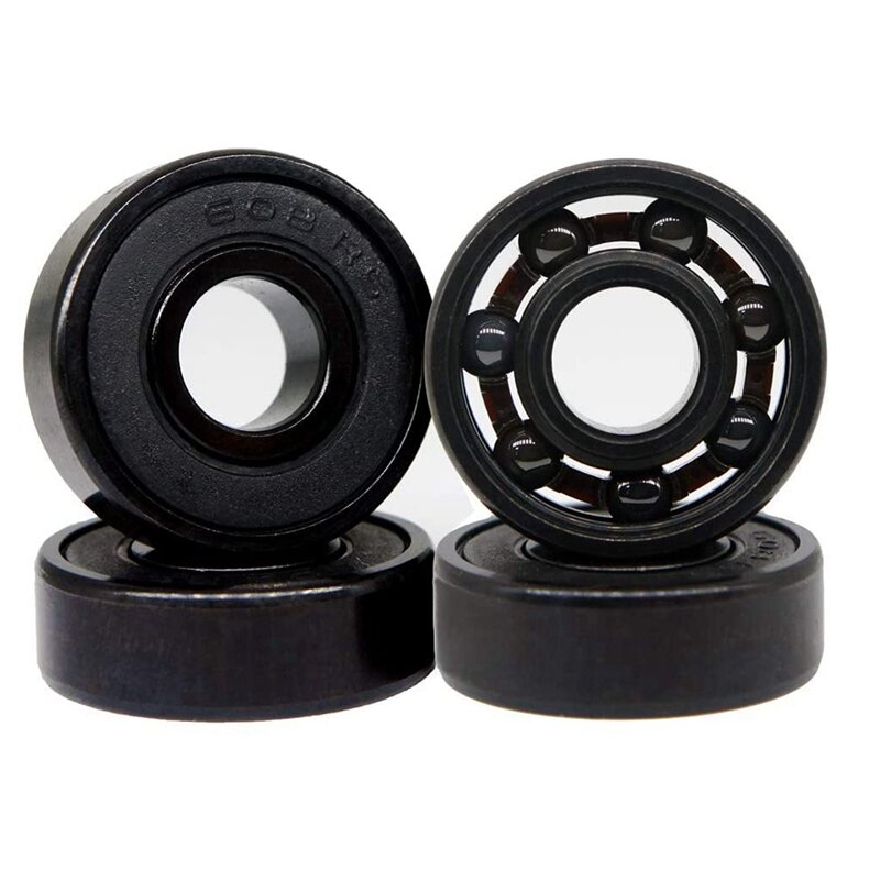 8X cuscinetti in ceramica nera ibrida 608RS ad alta velocità cuscinetti per Skateboard cuscinetti in plastica ceramica Arc 608