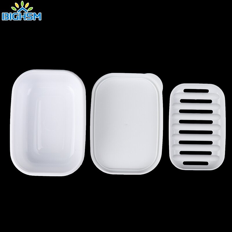 1Pcs Portable Durable Soap Box With Drain Low Lid Soap Dish Household Travel Multifunction Soap Storage Boxes