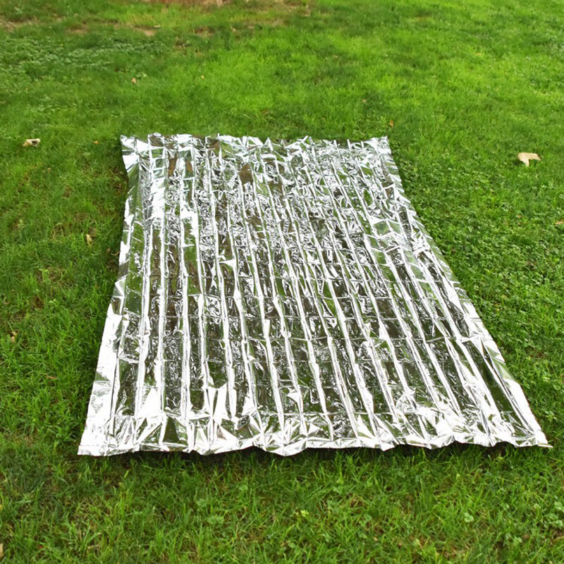 Двустороннее серебряное одеяло для выживания в экстренных ситуациях, 2-10 шт., водонепроницаемая занавеска для оказания первой помощи, термозащитное военное одеяло из фольги