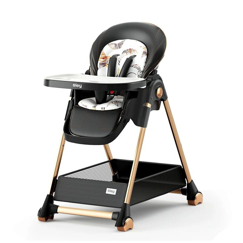 Kursi makan bayi multifungsi, kursi tinggi dapat dilipat tinggi dapat disesuaikan untuk bermain, kursi bermain
